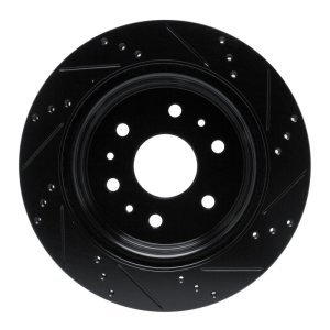 Cadillac Escalade Brake Rotor (1) - Rear Left - R1 Concepts - Drilled & Slotted - Black - `19-`25